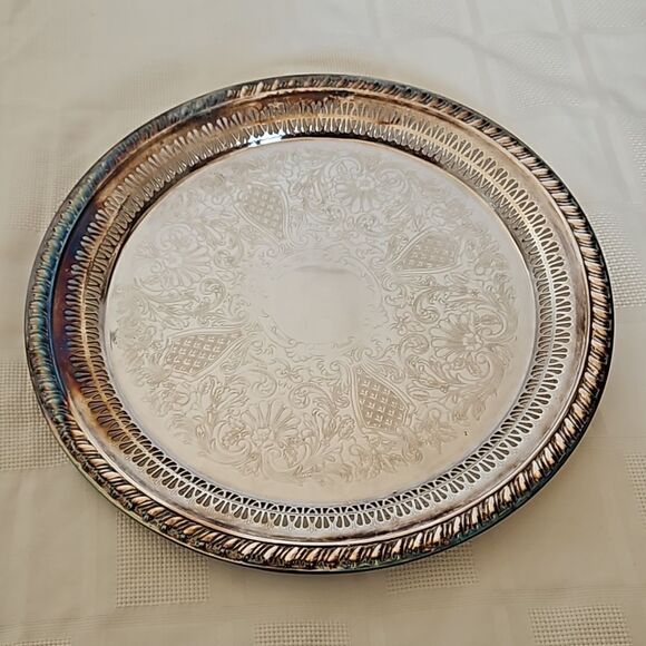 Rogers S.P.Brass Silver Serving Tray 13" - Picture 4 of 16